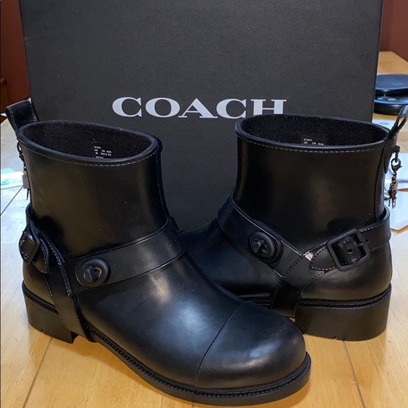 AUTH NIB COACH MOTO RAIN BOOTS US9 or US10